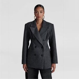 KBB by KAHLANA x Target Women's The Corset Blazer Gray Herringbone X-Small
